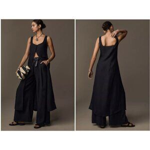 ANTHROPOLOGIE Sleeveless Flyaway Linen Tunic Vest